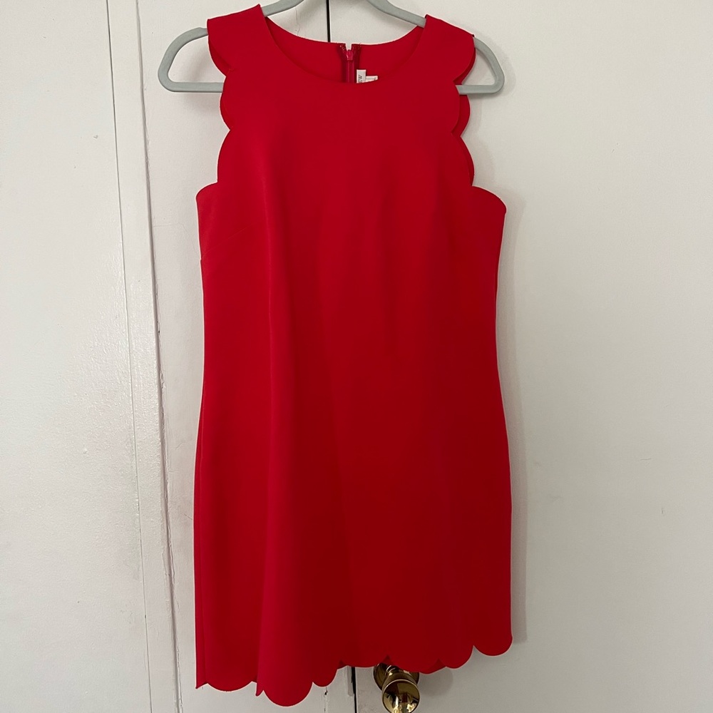 J Crew pink scalloped dress size 6